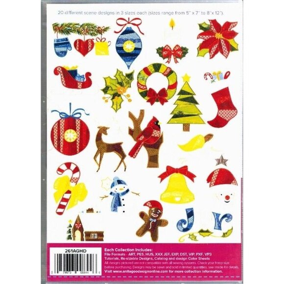 Anita Goodesign Paper Piecing Christmas Full Collection Embroidery Designs - Picture 10 of 10